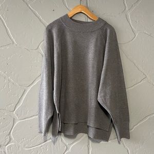 Vita Milano Gray Oversized Slouchy Sweater | Size L